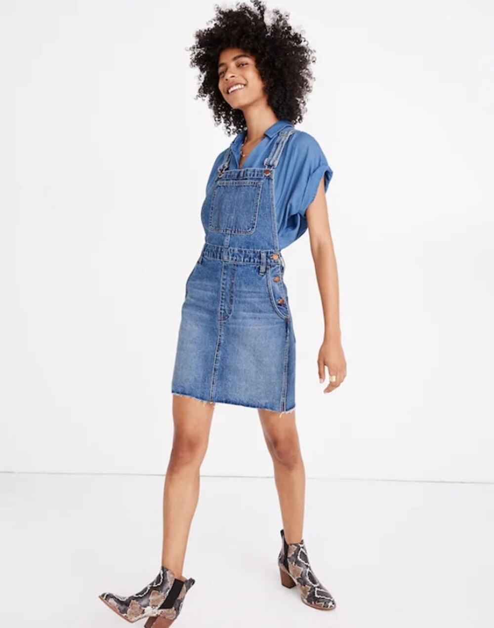 Madewell Denim Overall Dress, Size 14